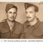 3.-Χάϊφα 23 -1 - 1944. Αντώνης Ζωϊδάκης αριστερά - Αριστείδης Παραδεισανός δεξιά
